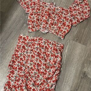 Haute Monde Red and White Floral set